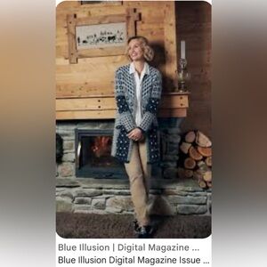 🌹Picadilly Fashion black and white geometric pattern long cardigan sweater